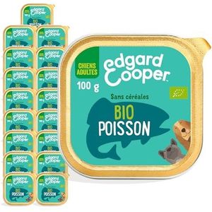 Edgard & Cooper Doos Patée Bio voor volwassen honden, zonder granen, biologisch voer, 100 g x 17 verse vis, smakelijke en evenwichtige gezonde voeding, hoogwaardige eiwitten