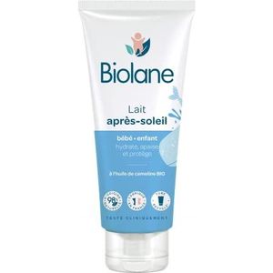 BIOLANE - Lait après soleil - Bébé - Apaise et protège - Peaux Sensibles - Huile de Cameline BIO - 98% d'origine naturelle - Fabriqué en France