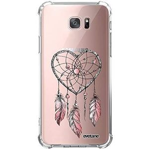 Evetane Beschermhoes compatibel met Samsung Galaxy S7 Edge, siliconen hoeken, stootvast, solide bescherming rondom, transparant, hartvanger, patroon, trend