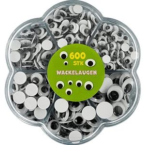 Wackelaugen 600 kerstballen zelfklevend kunststof zwart wit 4,5,6,7,8,10,12 mm A6198S600