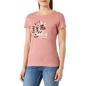 MUSTANG Alexia C Print Dames T-Shirt Ash Pink 8185 XL, ash rose 8185