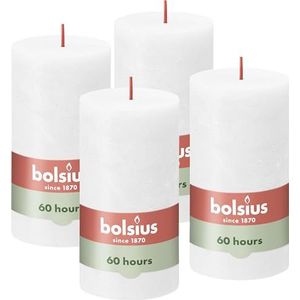 Bolsius - Rustieke Kaars - 4 Stuks - Wit - 13cm