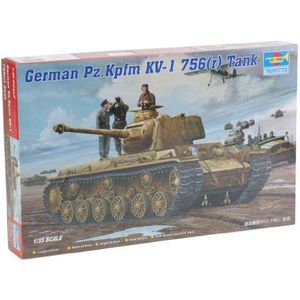 Trumpeter 00366 modelbouwset Duits Pz.Kpfm. KV-1 756 (r) tank