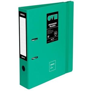 Grafoplas Ordner met 2 ringen, A4, met hefboom, 65 mm, turquoise, polyfoam, 360° opening, robuust en ultralicht, elastische sluiting, harde kunststof omslag