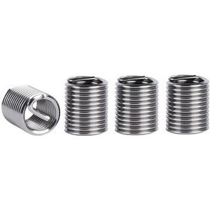 cyclingcolors Set van 4 spiraaldraad-inzetstukken DIN 8140 standaard roestvrij staal draadreparatie inzetstuk M6 x 1 x 12 mm