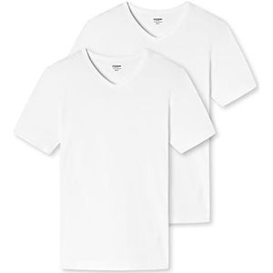 Schiesser T-shirt voor heren, V-hals, S-3XL, 2 stuks, Wit.
