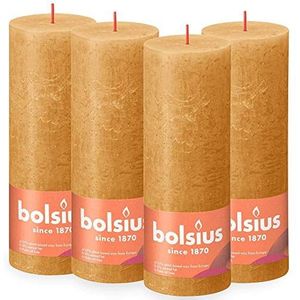 BOLSIUS - Rustieke Pillar Candle - Geel - 19 cm - Pack 4