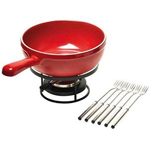 Emile Henry Eh349922 fondueset keramiek, 24 x 24 x 9 cm, rood