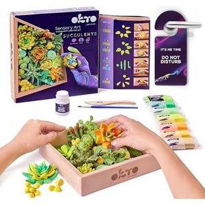OKTO Joy 3D-schilderset om zelf te maken, 21 x 21 cm, aan de lucht gedroogde klei, ideaal voor volwassenen en kinderen, perfect voor creatieve kunstprojecten en woondecoratie