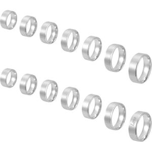 UNICRAFTALE Set van 21 blanco roestvrijstalen ringen - 7 maten - productie-accessoires - zwart - set voor het maken van ringen met brede band - voor het maken van sieraden