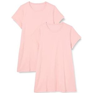 FM London Casual T-shirt-jurk voor dames, super zacht, korte mouwen en comfortabel design, Roze