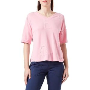 KEY LARGO T-shirt à col en V Signature pour femme, Rose poudré (1344), XXL