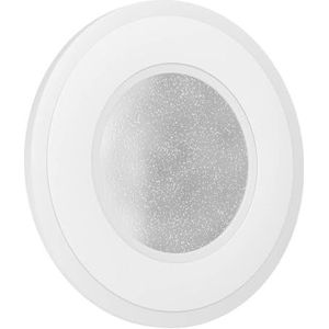 EGLO Plafonnier LED Macchioni, lampe de plafond à effet cristal, luminaire en sailie, éclairage pour la cuisine et le bureau, métal et plastique blanc, blanc neutre, ⌀ 20 cm