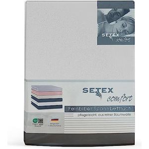 SETEX Feinbiber hoeslaken, 140 x 200 cm, 100% katoen, wit, 1210140200407002