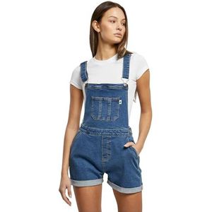 Urban Classics Dames Organic Short Dungaree Dames T-shirt, Clearblue gewassen