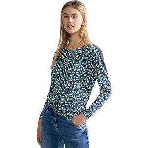 Cecil B320866 T-shirt met lange mouwen voor dames, Universeel blauw