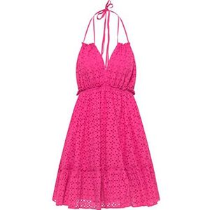 ESHA Robe d'été pour femme avec broderie perforée, Rose, S