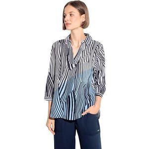 Cecil B344680 Lange gestreepte damesblouse, Universeel blauw