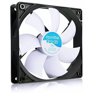 AABCOOLING Super Silent Fan 12-120 mm, ventilator voor pc-behuizing, stil en efficiënt, met 4 anti-vibratiepads, 12 V, pc-ventilatie, 12 cm, ventilator PC, 13,9 dB (A), 64,5 m³/h