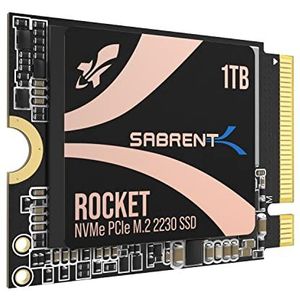 SABRENT 2230 M.2 NVMe Gen 4 1 TB, interne SSD 4750 MB/s lezen, PCIe 4.0 X4, interne solid state unit, compatibel met Steam Deck, Surface Pro, PC, NUC en laptops [SB-2130-1TB]