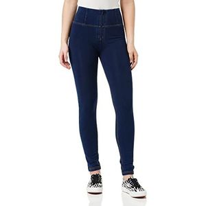 FREDDY - WR.up® skinny broek met hoge taille, regular lengte, van elastisch katoen, Donkere jeans/gele naad