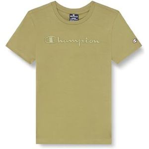 Champion Legacy Icons Tonal Logo B-S/S Crewneck T-shirt voor kinderen en tieners, Olijf