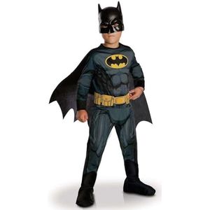 RUBIE'S - Officieel DC - Batman - klassiek kostuum voor kinderen - maat 3-4 jaar - kostuum met bedrukte overall, riem, laarshoes, afneembare cape en masker - Halloween, carnaval