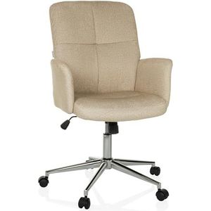 hjh OFFICE SOLAO 400 Moderne bureaustoel met wieltjes, kantelfunctie, in hoogte verstelbaar, gevoerd, beige
