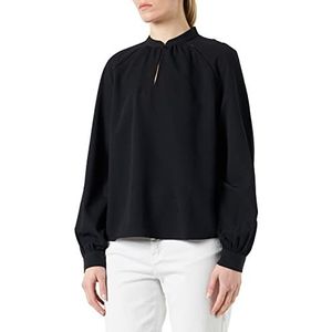 Q/S by s.Oliver Bluse, lange blouse voor dames, zwart.