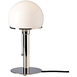 Tecnolumen Wagenfeld® WA24 tafellamp met staaf van metaal en glas, wit, 36 x 18 cm