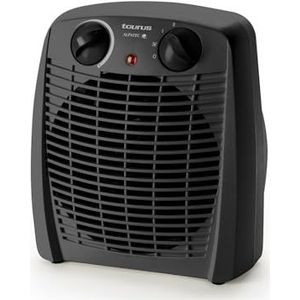 Taurus Gobi - ventilatorkachel 2000 W, stil, instelbare thermostaat, ventilatiefunctie, 2 verwarmingsposities, draaggreep, kunststof, zwart