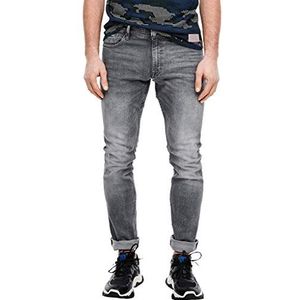 Q/S designed by - s.Oliver slim fit heren jeans, grijs.