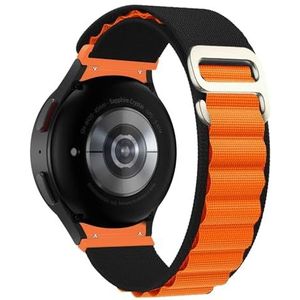 LKQASD Boucle alpine en nylon compatible avec Galaxy Watch 6-5 Pro-4 44 mm 40 mm 45 mm bracelet sport G-hook bracelet Watch4-6 Classic 43 mm 47 mm (Color : Black orange 07, Size : Galaxy 4 44mm)