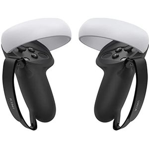 KIWI design [Pro versie] Grip Cover Compatibel met Quest 2 Touch Controller Grip Accessoires (Zwart, 1 Paar)