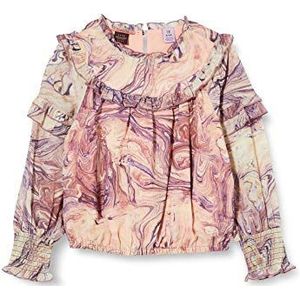 Scotch & Soda All-over bedrukte top met ruches blouse voor meisjes, Combo meerkleurig 0592