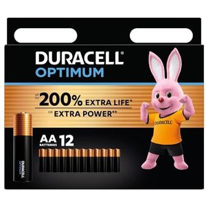 Duracell Optimum AA-alkalinebatterijen, 1.5 V, LR6 MX1500, 12 stuks