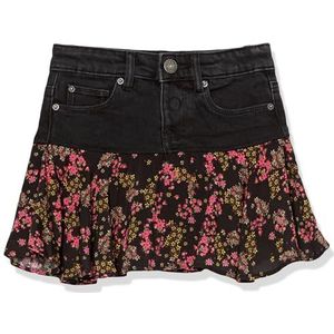 Desigual Gebloemde Rok Zwart/Roze/Groen