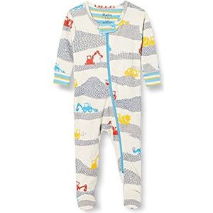 Hatley Organic Cotton Footed Sleepsuit pyjama voor baby's, jongens, Bouw Site