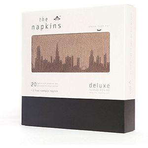 the napkins Premium servetten 40x40 cm van hoogwaardig papier, extreem absorberend, opvouwbaar - ideale tafeldecoratie voor elke gelegenheid, verjaardag, doop, diner en speciale gelegenheden, 20 stuks, City Skyline Chicago