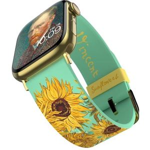 Van Gogh Sunflowers Smartwatch-armband, officieel gelicentieerd, compatibel met alle maten en series van Apple Watch (horloge niet inbegrepen)