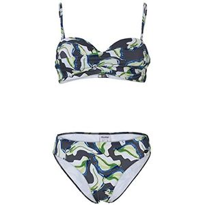 Fashy Bikini voor dames, bikiniset voor dames, 1 stuk, grijs/groen/wit