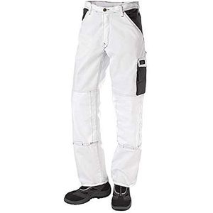 J.A.K. 920615B116 serie 9206 broek 65% polyester / 35% katoen, wit/grijs, 64 L (46/35) maat, Wit/Grijs