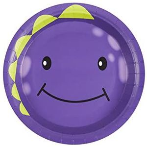 Smiffys Vaisselle Purple Monster 39719, assiettes de fête, x8, unisexe, adulte, taille unique
