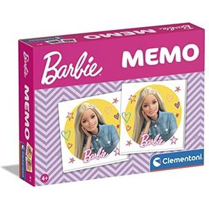 Clementoni Memo Compact Barbie 18288 geheugenspel, 48-delig, voor kinderen vanaf 4 jaar en volwassenen, ideaal als reisspel