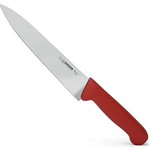 Giesser Sinds 1776 - Made in Germany - Snijmes rood, basic rood, 20 cm lemmet, antislip, smal koksmes vaatwasmachinebestendig, roestvrij