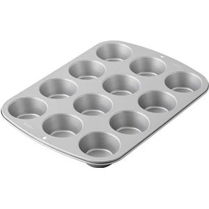 Wilton Vorm voor muffins en cupcakes van staal, antiaanbaklaag, recht, bakvorm voor 12 muffins, cupcakes, brownies, 37 x 27 x 5 cm