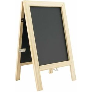 Securit Zwart bord mini krijtbord A5 stoeprand / standaard poster van gelakt hout Uni (sbs-b-mni)