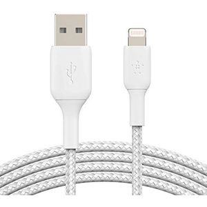 Belkin CAA002bt3MWH oplaadkabel (Lightning naar USB-kabel voor iPhone, iPad, AirPods, MFi-gecertificeerde oplaadkabel voor iPhone, Lightning (3 m, wit)