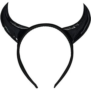 amscan 9918067 - Halloween haarband zwart glanzend met duivelshoorns