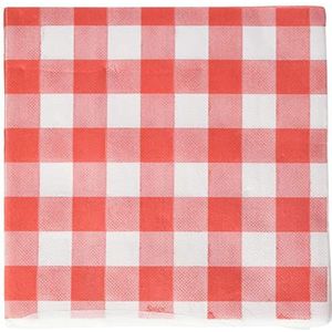 MORIGAMI Handdoek 40 x 40, 2-laags, 1/4 vouwen, 50 servetten, puntpunt, rode borden (SER42117651)